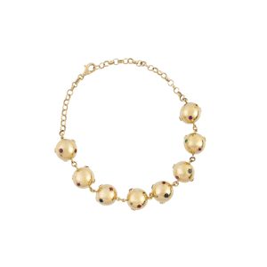 Pulseira em ouro com safiras coloridas